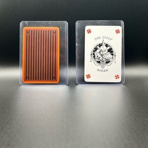 Rare Hermes Orange & Black The Jolly Joker Playing Card In Protective Sleeve